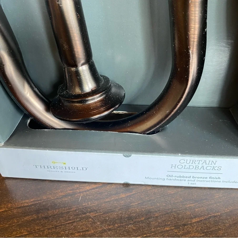 Threshold curtain hold backs oil rubbed bronze finish NWT in box